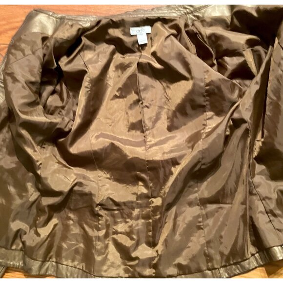 Vintage 90s Cache bronze gold genuine metallic leather jacket, S 10 - Picture 5 of 6